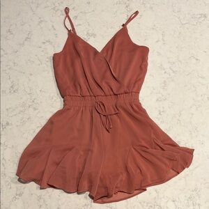 Rust Orange Sleeveless Romper